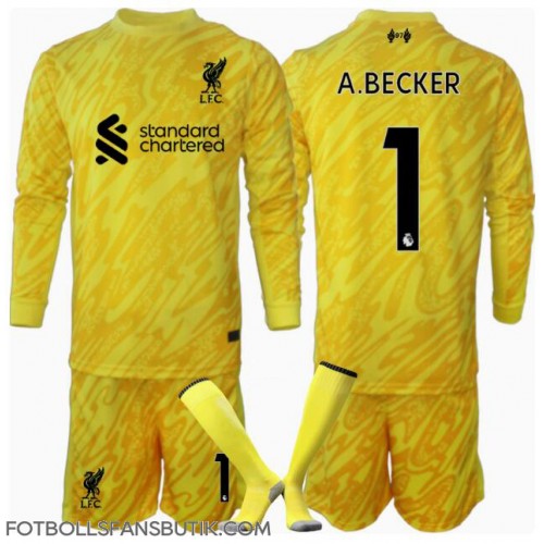 Liverpool Alisson Becker #1 Målvakt Replika Tredje Tröja Barn 2024-25 Långärmad (+ Korta byxor)